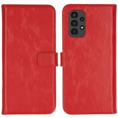 Selencia Étui portefeuille en cuir véritable Samsung Galaxy A13 (4G) - Rouge