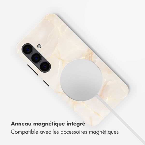 Selencia Coque arrière Vivid avec MagSafe Samsung Galaxy S24 - Golden Beige Marble