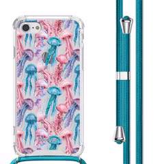imoshion Coque Design avec cordon Apple iPhone SE (2022 / 2020) / 8 / 7 - Jellyfish Watercolor