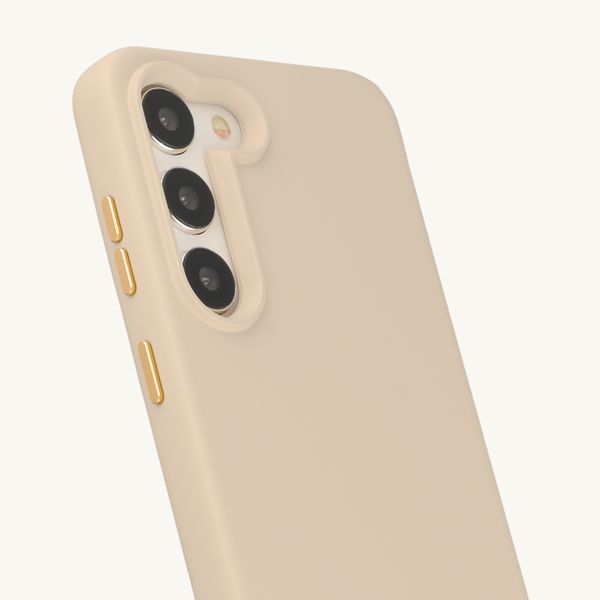 Selencia Coque arrière Rivièra avec MagSafe avec crochets amovibles Samsung Galaxy S23 - Milky Latte