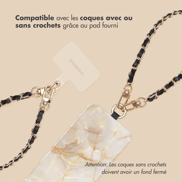 imoshion Ensemble de cordons de téléphone en cuir PU – Noir