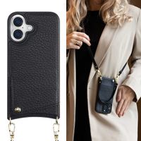 Selencia Coque de télephone Nova avec cordon et porte-cartes Apple iPhone 16 - Noir