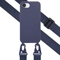 Selencia Coque silicone avec cordon amovible Apple iPhone 17e / 16e - Bleu foncé