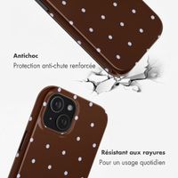 Selencia Coque arrière Vivid avec MagSafe Apple iPhone 15 - Happy Dots Chocolate