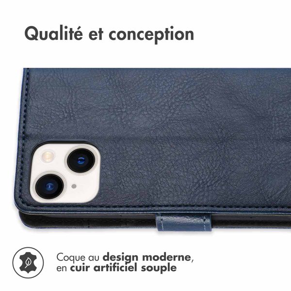 imoshion Étui de télephone portefeuille de luxe Apple iPhone 14 / 13 - Bleu foncé