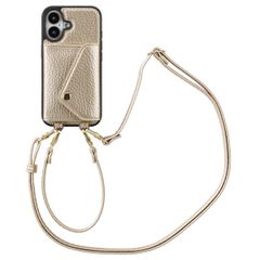 Selencia Coque de télephone Sera avec cordon et porte-cartes enveloppe Apple iPhone 16 - Champagne