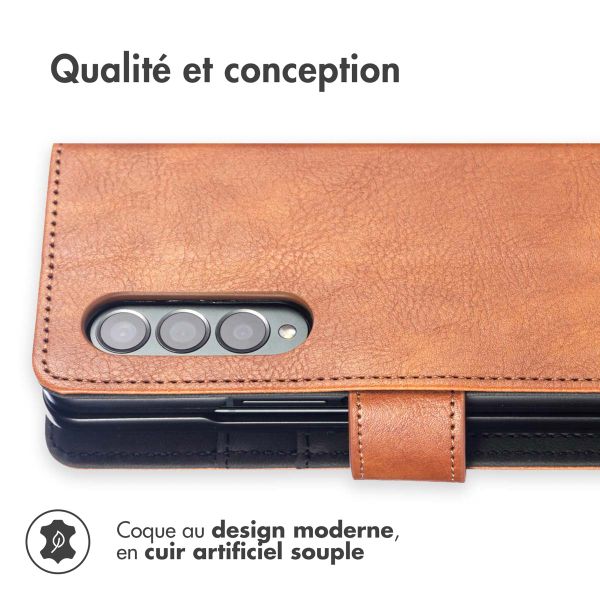 imoshion Étui de télephone portefeuille de luxe Samsung Galaxy Z Fold 4 - Marron