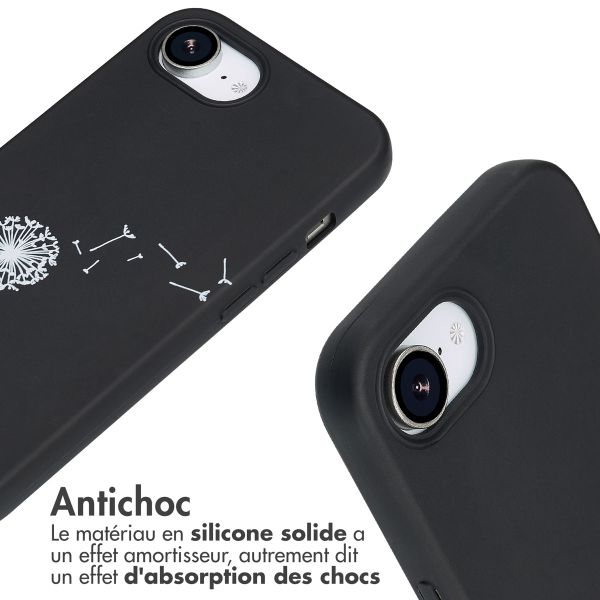imoshion Coque design en silicone avec cordon Apple iPhone 17e / 16e - Dandelion Black