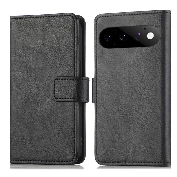 Étui de télephone portefeuille de luxe Google Pixel 11 - Noir