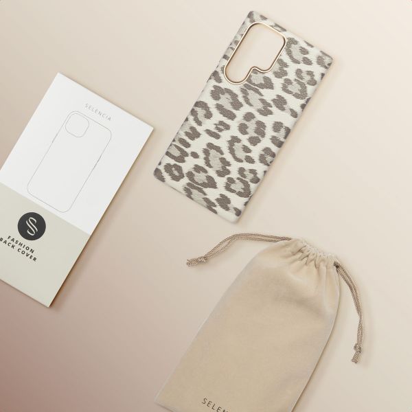 Selencia Coque Sabi imprimé panthère avec MagSafe Samsung Galaxy S24 Ultra - Soft Ivory