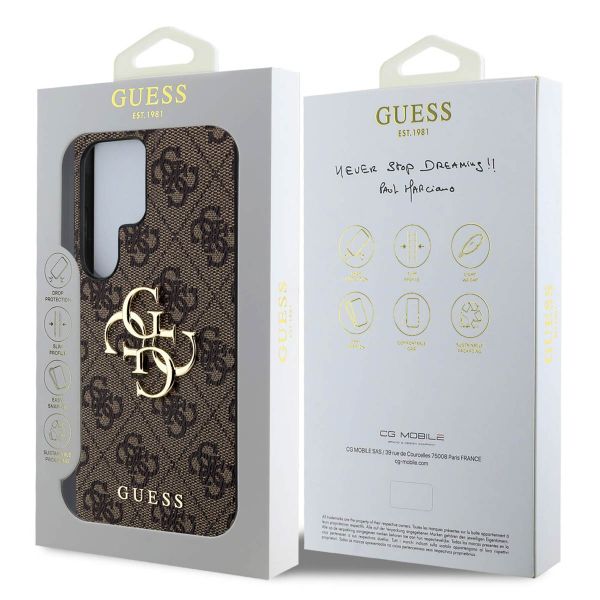 Guess Coque 4G Metal Logo Backcover Samsung Galaxy S25 Ultra - Marron