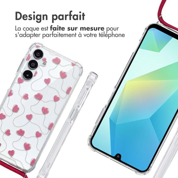 imoshion Coque Design avec cordon Samsung Galaxy A16 - Dusty Rose Connected Hearts