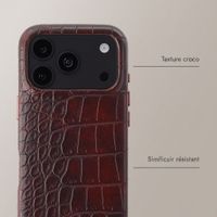 Selencia Coque arrière Croco avec MagSafe Apple iPhone 18 Pro / 17 Pro - Choco Brown