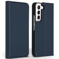 Accezz Étui de télephone Slim Folio en cuir de qualité supérieure Samsung Galaxy S22 - Bleu foncé