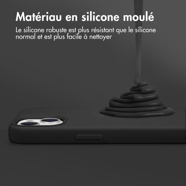 Accezz Coque Liquid Silicone Samsung Galaxy A55 - Noir