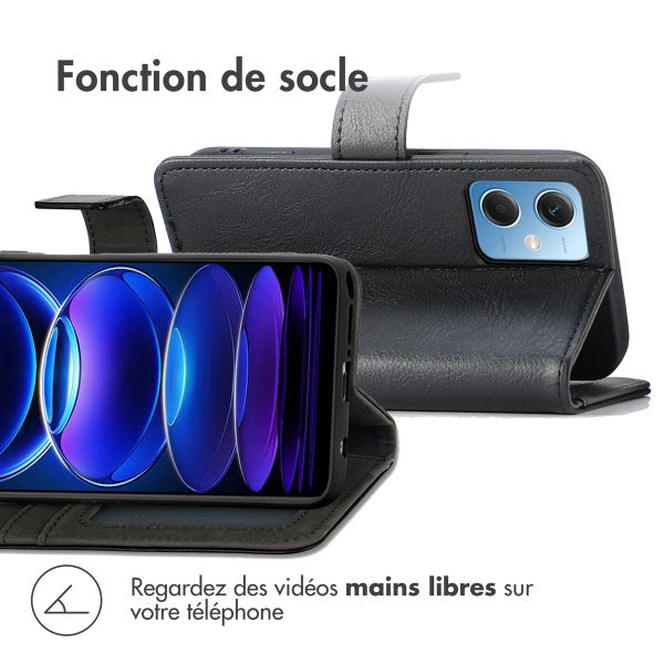 imoshion Étui de télephone portefeuille de luxe Xiaomi Redmi Note 12 - Noir
