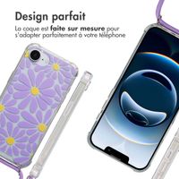 imoshion Coque Design avec cordon Apple iPhone 17e / 16e - Tropical Violet Flowers Connect