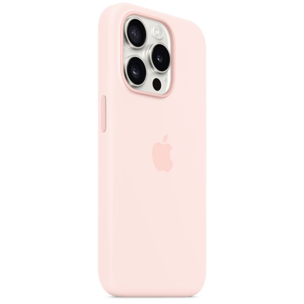 Apple Coque en silicone MagSafe Apple iPhone 15 Pro - Light Pink