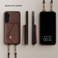 Selencia Coque de télephone Sera avec cordon et porte-cartes enveloppe Samsung Galaxy A55 - Chocolate Brown