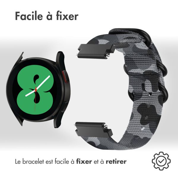 imoshion Bracelet robuste en nylon  - Connexion universelle 20 mm - Camouflage Grey