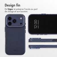 Accezz Coque arrière en cuir avec MagSafe Apple iPhone 18 Pro Max / 17 Pro Max - Nightfall Blue