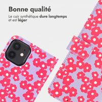 imoshion Étui de télephone portefeuille Design Apple iPhone 12 (Pro) - Dusty Rose Blossoms