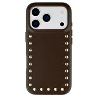 Selencia Coque arrière Studs avec MagSafe Apple iPhone 17 Pro - Cacao Crush