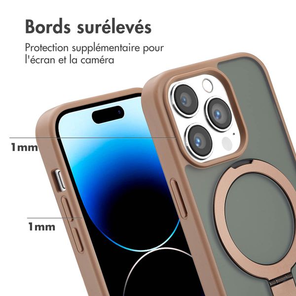 Accezz Coque Ring Stand avec MagSafe Apple iPhone 14 Pro - Marron