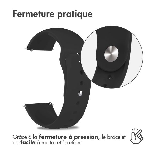 imoshion Bracelet sport en silicone  - Connexion universelle 18 mm - Noir