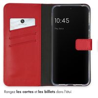 Selencia Étui portefeuille en cuir véritable Google Pixel 8 Pro - Rouge