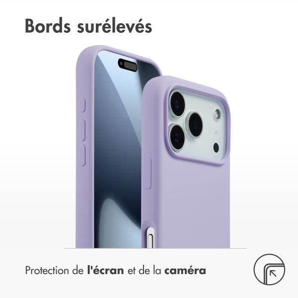Accezz Coque Liquid Silicone avec MagSafe Apple iPhone 17 Pro - Lavender Gray