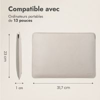 Accezz Housse ordinateur cuir 13 pouces - Beige