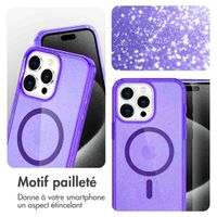 imoshion Coque Pailletée avec MagSafe Apple iPhone 15 Pro - Paillettes Violet
