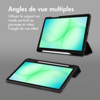 Accezz Coque tablette portefeuille Smart Silicone Samsung Galaxy Tab A11 Plus / A9 Plus - Noir