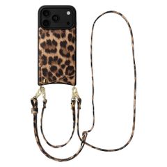 Selencia Coque de télephone Nova avec cordon et porte-cartes Apple iPhone 18 Pro / 17 Pro - Leopard