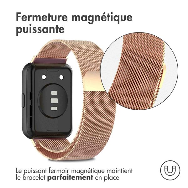 imoshion Bracelet magnétique milanais Huawei Watch Fit 2 - Rose Doré