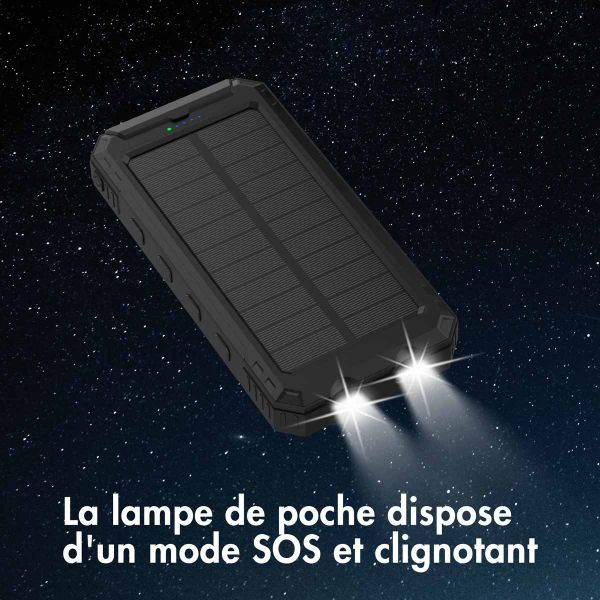 imoshion Solar Powerbank - Batterie externe avec panneau solaire - Charge rapide et fourniture d'énergie - 10.000 mAh - Noir