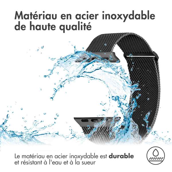 imoshion Bracelet magnétique milanais Apple Watch | 44/45/46/49 mm - Taille M - Noir