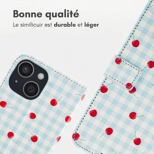 imoshion Étui de télephone portefeuille Design Apple iPhone 13 - Cherry Check