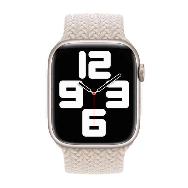 Apple Bracelet Solo tressé Apple Watch | 44/45/46/49 mm - Taille 7 - Starlight