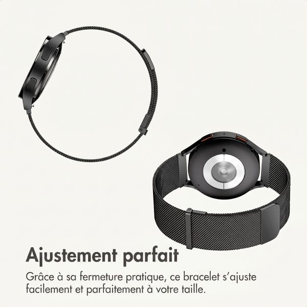 imoshion Bracelet magnétique milanais  - Connexion universelle 20 mm - Noir