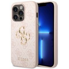 Guess Coque 4G Metal Logo Backcover Apple iPhone 14 Pro Max - Rose