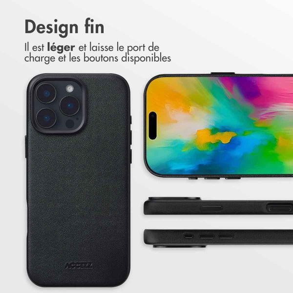Accezz Coque arrière en cuir avec MagSafe Apple iPhone 16 Pro Max - Onyx Black