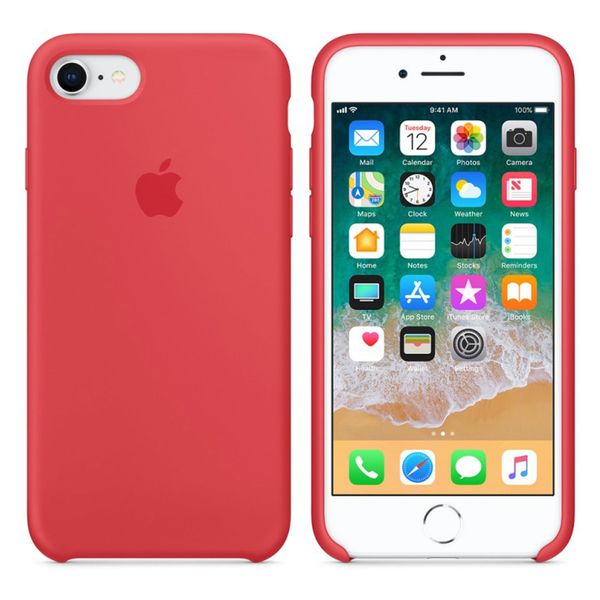 Apple Coque en silicone Apple iPhone SE (2022 / 2020) / 8 / 7 - Red Raspberry