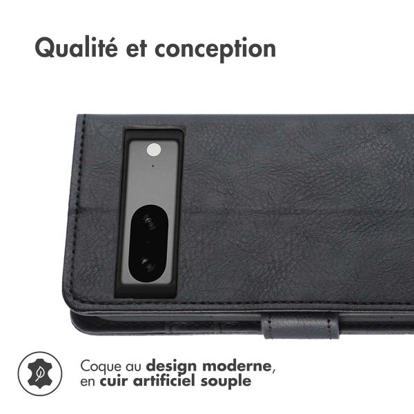 imoshion Étui de télephone portefeuille de luxe Google Pixel 7a - Noir