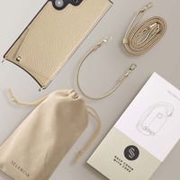 Selencia Coque de télephone Nova avec cordon et porte-cartes Samsung Galaxy S24 Ultra - Beige