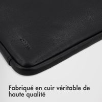 Accezz Pochette ordinateur Leather avec fermeture éclair 15-16 pouces - Noir