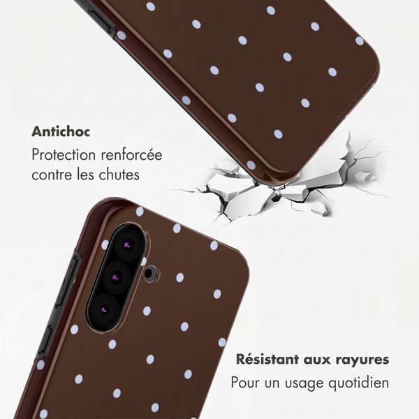 Selencia Coque arrière Vivid Samsung Galaxy A36 / A56 - Happy Dots Chocolate