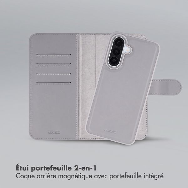 Accezz Coque portefeuille Edge amovible avec MagSafe Samsung Galaxy A27 (5G) - Gris