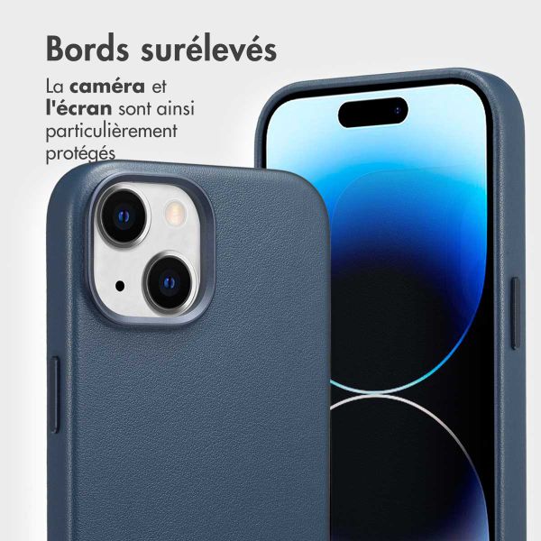 Accezz Étui de télephone portefeuille en cuir 2-en-1 avec MagSafe Apple iPhone 15 - Nightfall Blue